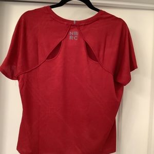 New Balance Running red short sleeve cooling back size L